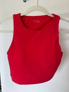 Aerie Red Sleeveless Scoop-Neck Crop Top M